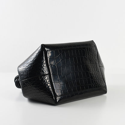 GANNI CROCO PATENT BOU BAG 