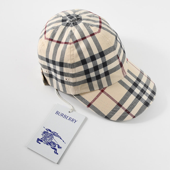 BURBERRY 체크 코튼 베이스볼 캡 