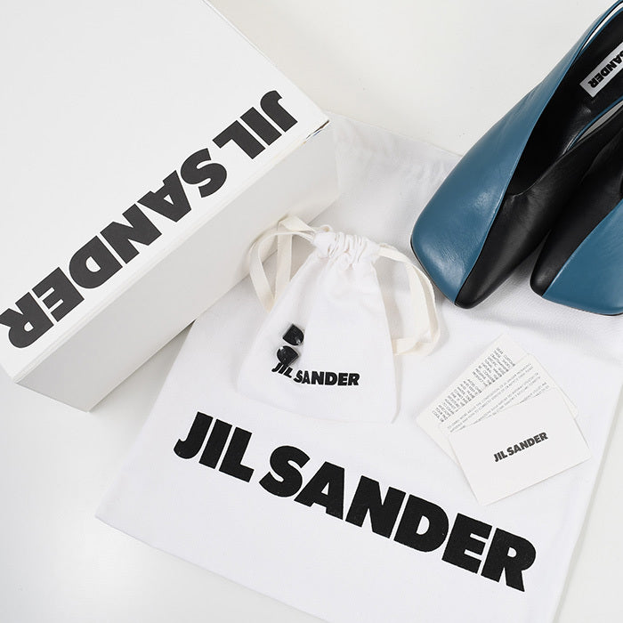 JILSANDER レザー スクエアトゥ パンプス