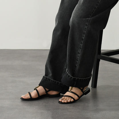 SAINT LAURENT Cassandra flat sandals 
