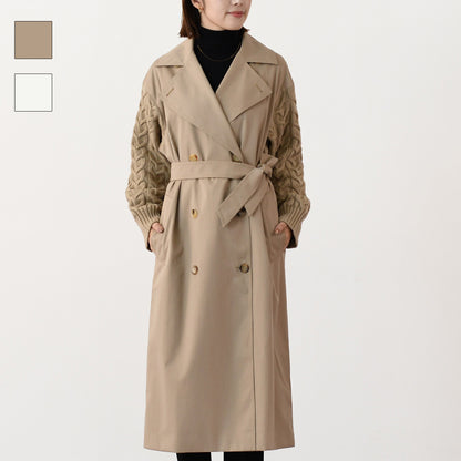 MAX MARA CICLADI 치클라디 울 코튼 개버딘 트렌치 코트 