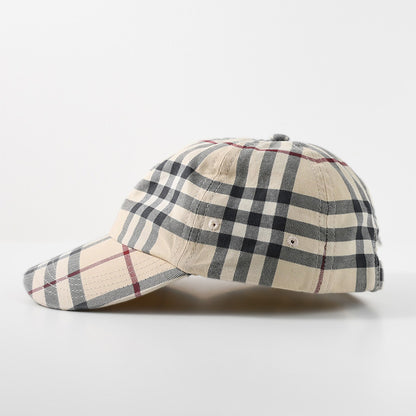 BURBERRY 체크 코튼 베이스볼 캡 