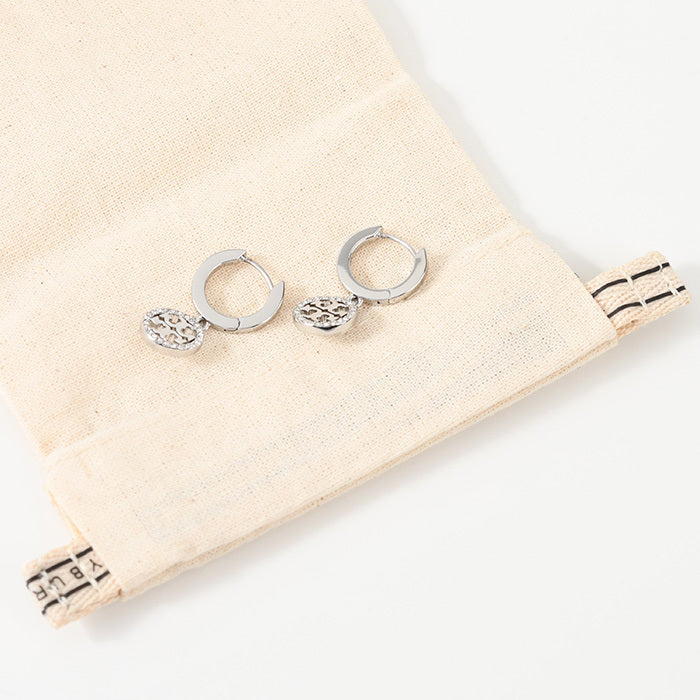 TORY BURCH ミラー パヴェ フープ ピアス