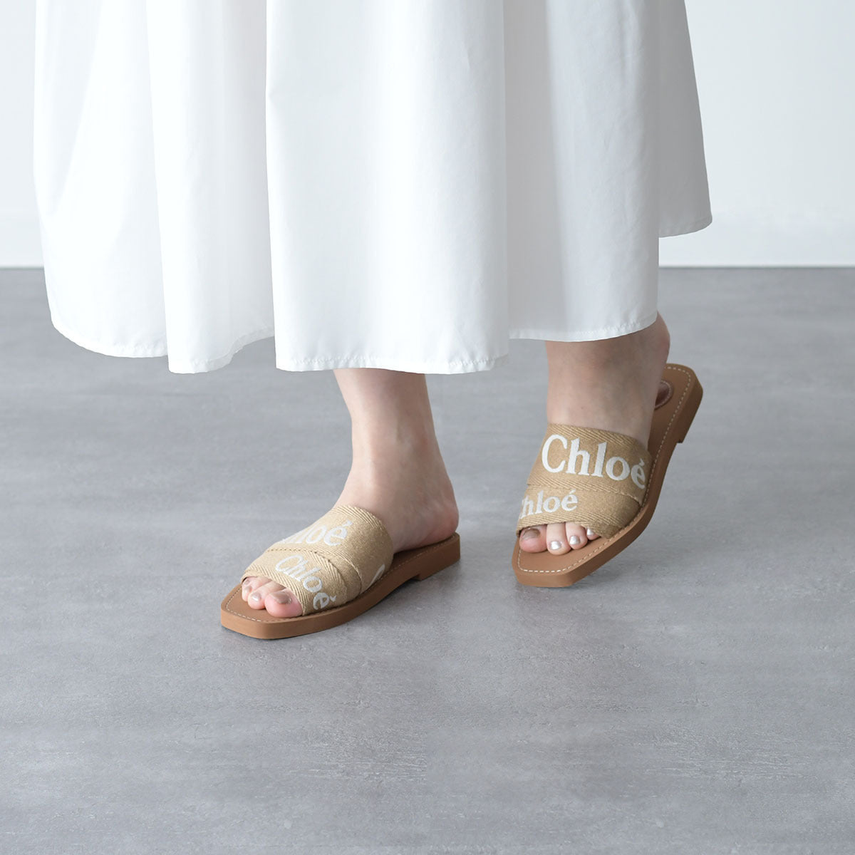 CHLOE WOODY 플랫 뮬 