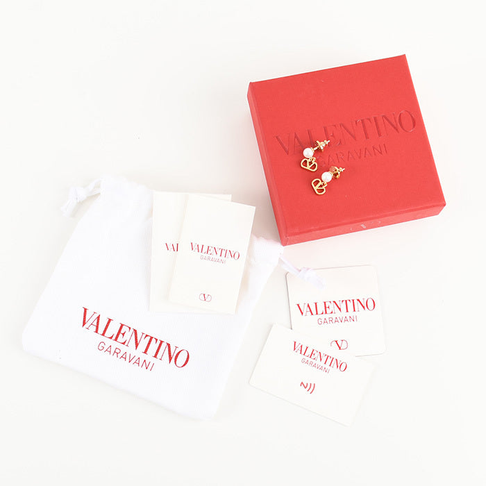 VALENTINO Vロゴ シグネチャーメタルxパール ピアス
