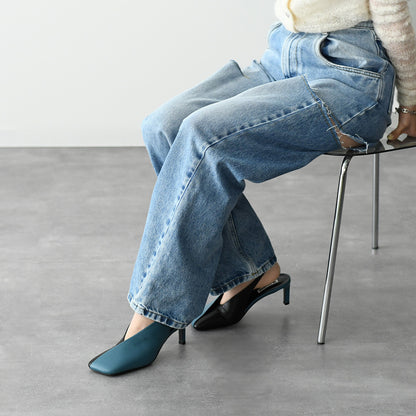 JILSANDER レザー スクエアトゥ パンプス