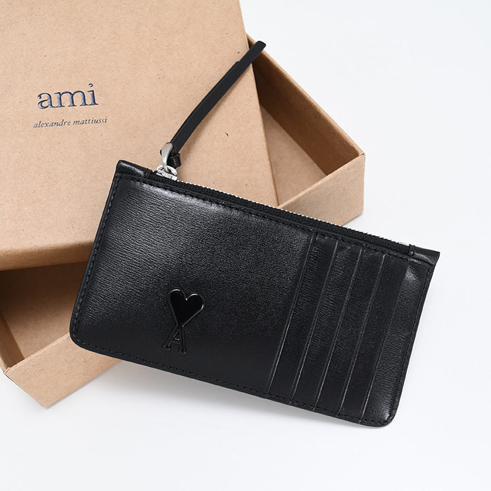 AMI PARIS パルメラートレザー ジップ カードホルダー