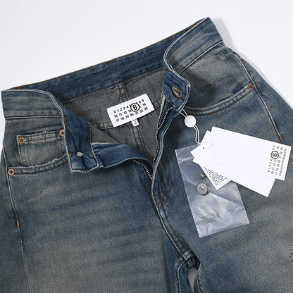 MM6 distressed wide jeans 
