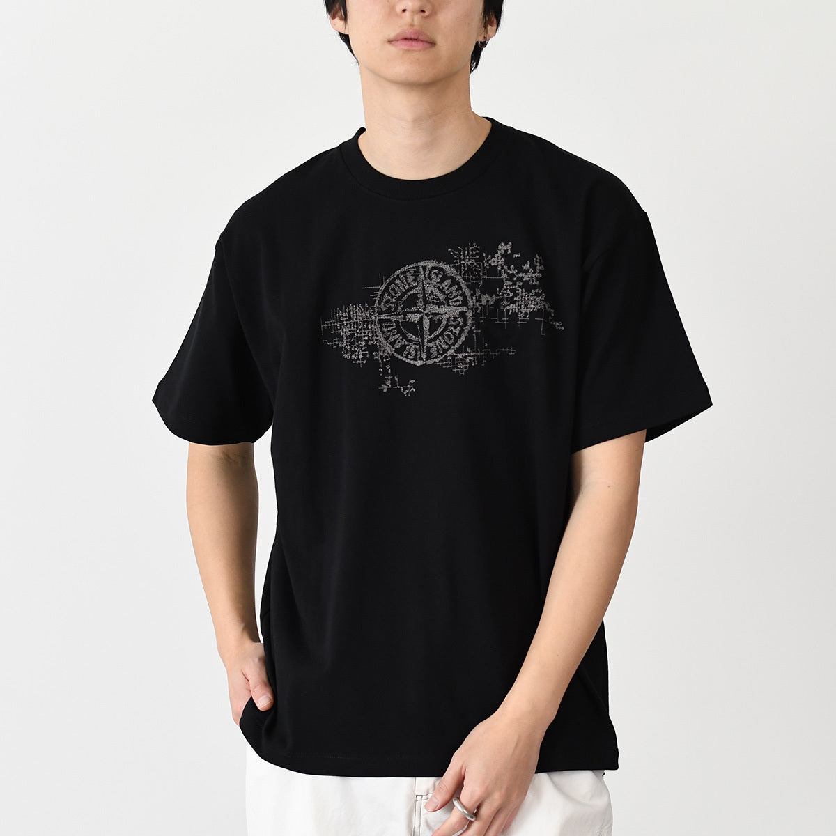 STONE ISLAND CAMO THREE EMBROIDERY T-SHIRT 