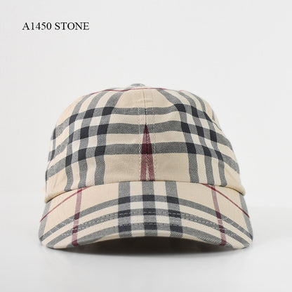BURBERRY 체크 코튼 베이스볼 캡 