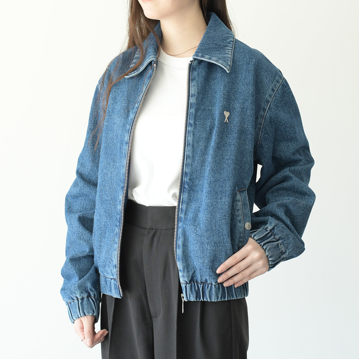 AMI PARIS AMI DE COEUR デニム ジップジャケット