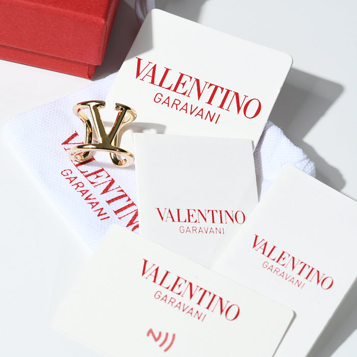 VALENTINO V 로고 시그니처 메탈 링 