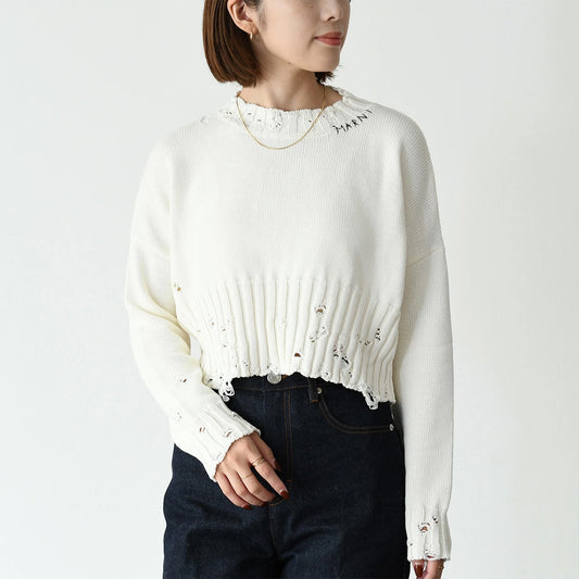 MARNI コットン クロップドセーター