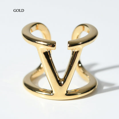 VALENTINO V 로고 시그니처 메탈 링 