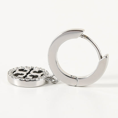 TORY BURCH ミラー パヴェ フープ ピアス
