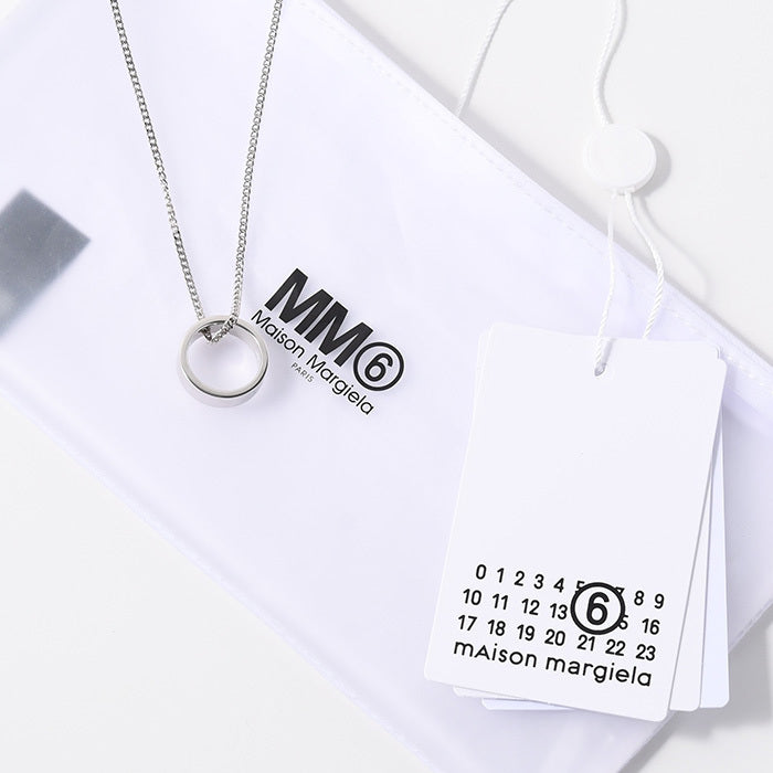 MM6 Numeric ミニマル ペンダントリングネックレス