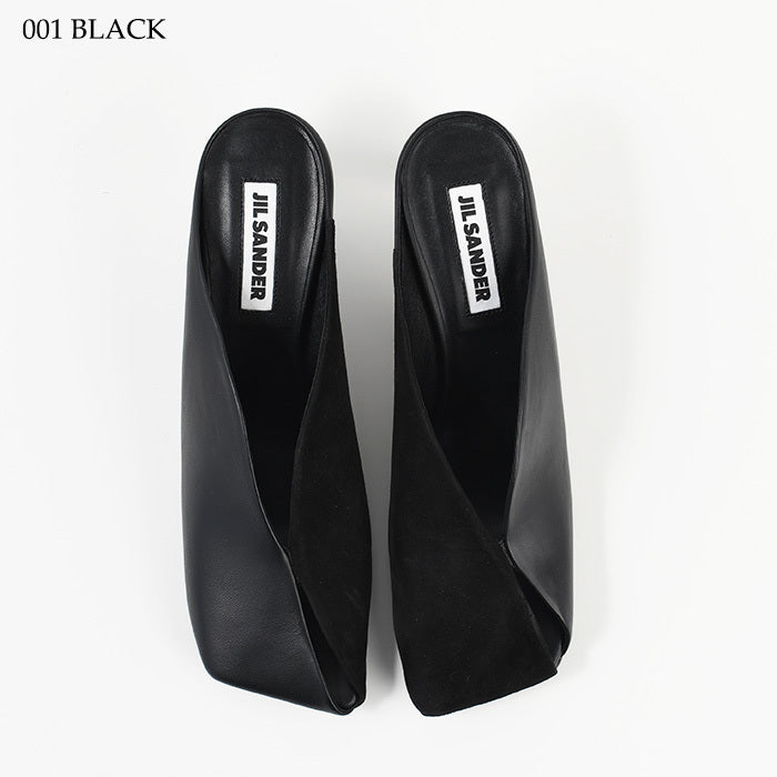 JILSANDER レザー スクエアトゥ ハイヒールミュール
