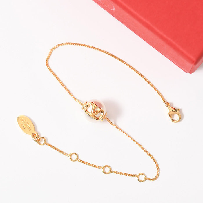 VALENTINO Vロゴ シグネチャー パールブレスレット