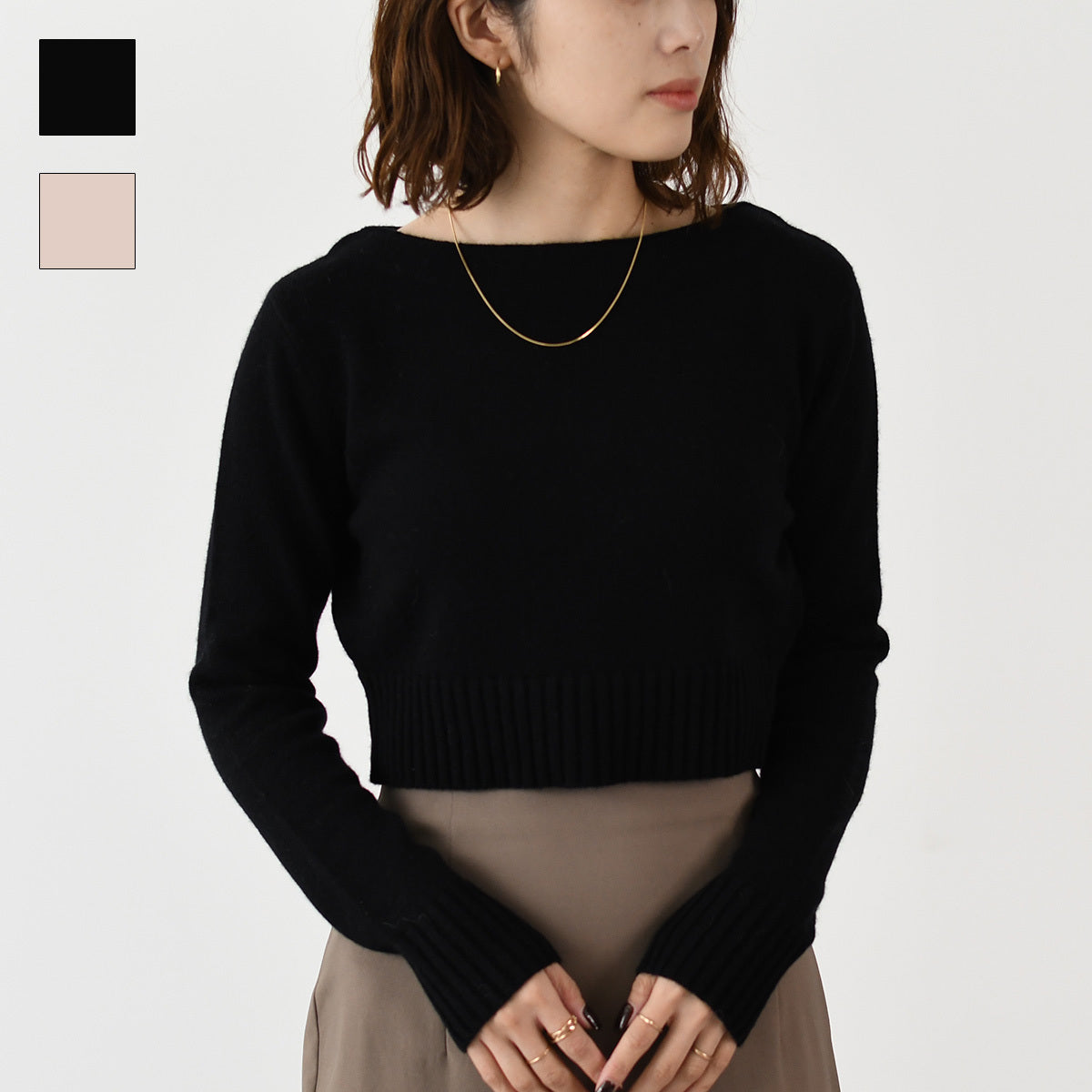 Max Mara ANGRI 울 캐시미어 크롭드 니트 