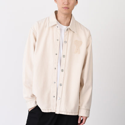 AMI PARIS AMI DE COEUR アミパリス Ami de Coeur カラーコットンツイル オーバーシャツ