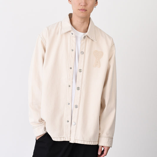 AMI PARIS AMI DE COEUR アミパリス Ami de Coeur カラーコットンツイル オーバーシャツ