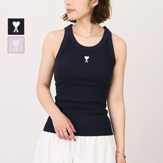 AMI PARIS Ami de Coeur コットンリブ タンクトップ