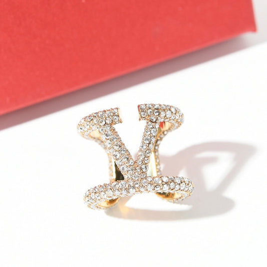 VALENTINO Vロゴクリスタルリング