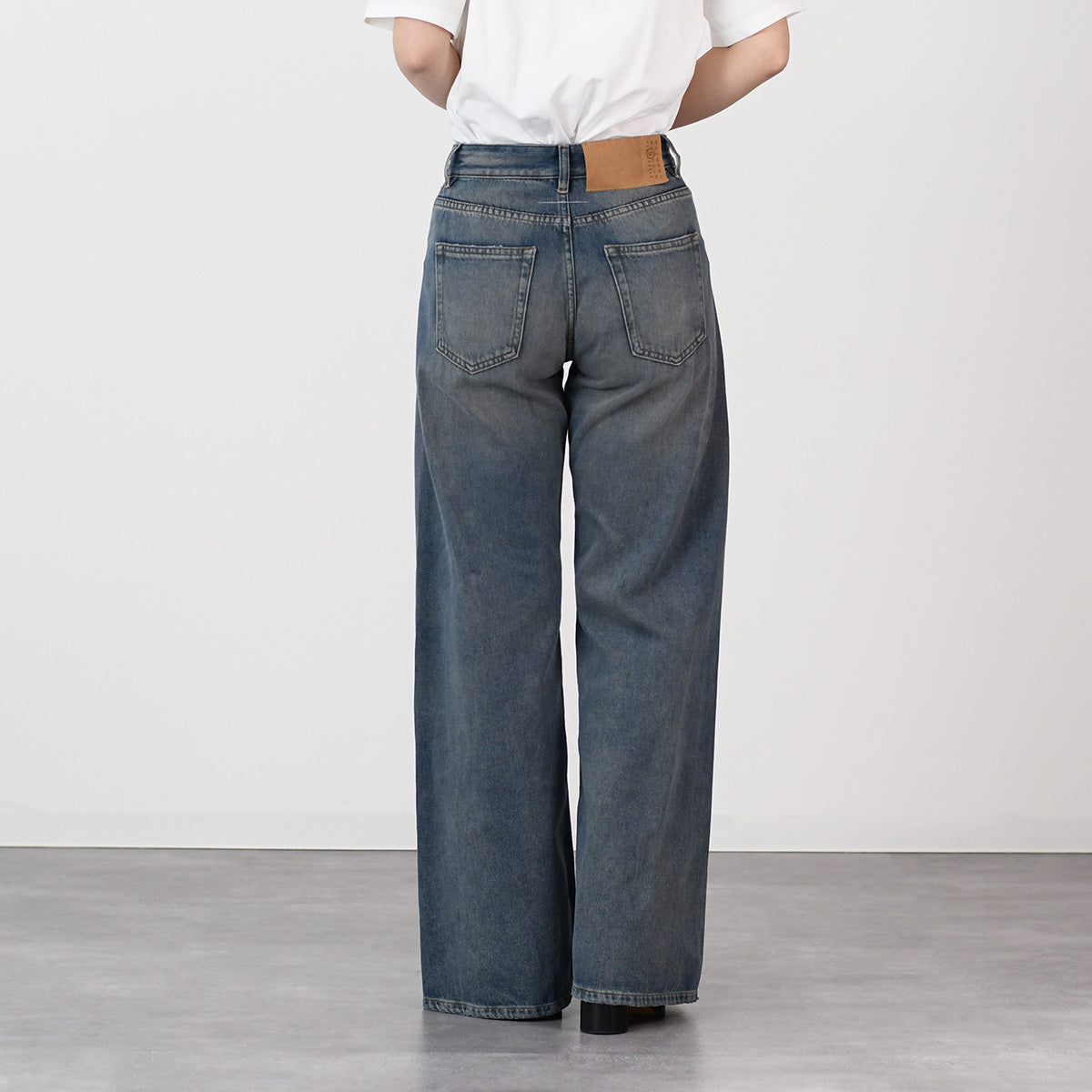 MM6 distressed wide jeans 