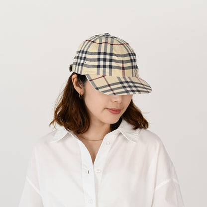 BURBERRY 체크 코튼 베이스볼 캡 