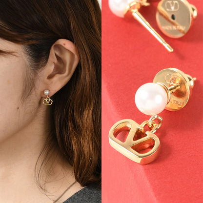 VALENTINO Vロゴ シグネチャーメタルxパール ピアス