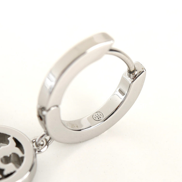 TORY BURCH ミラー パヴェ フープ ピアス