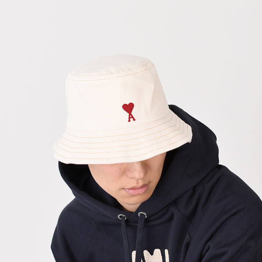 AMI PARIS AMI DE COEUR アミパリス Ami de Coeur エンブロイダリー ウォッシュドデニム バケットハット