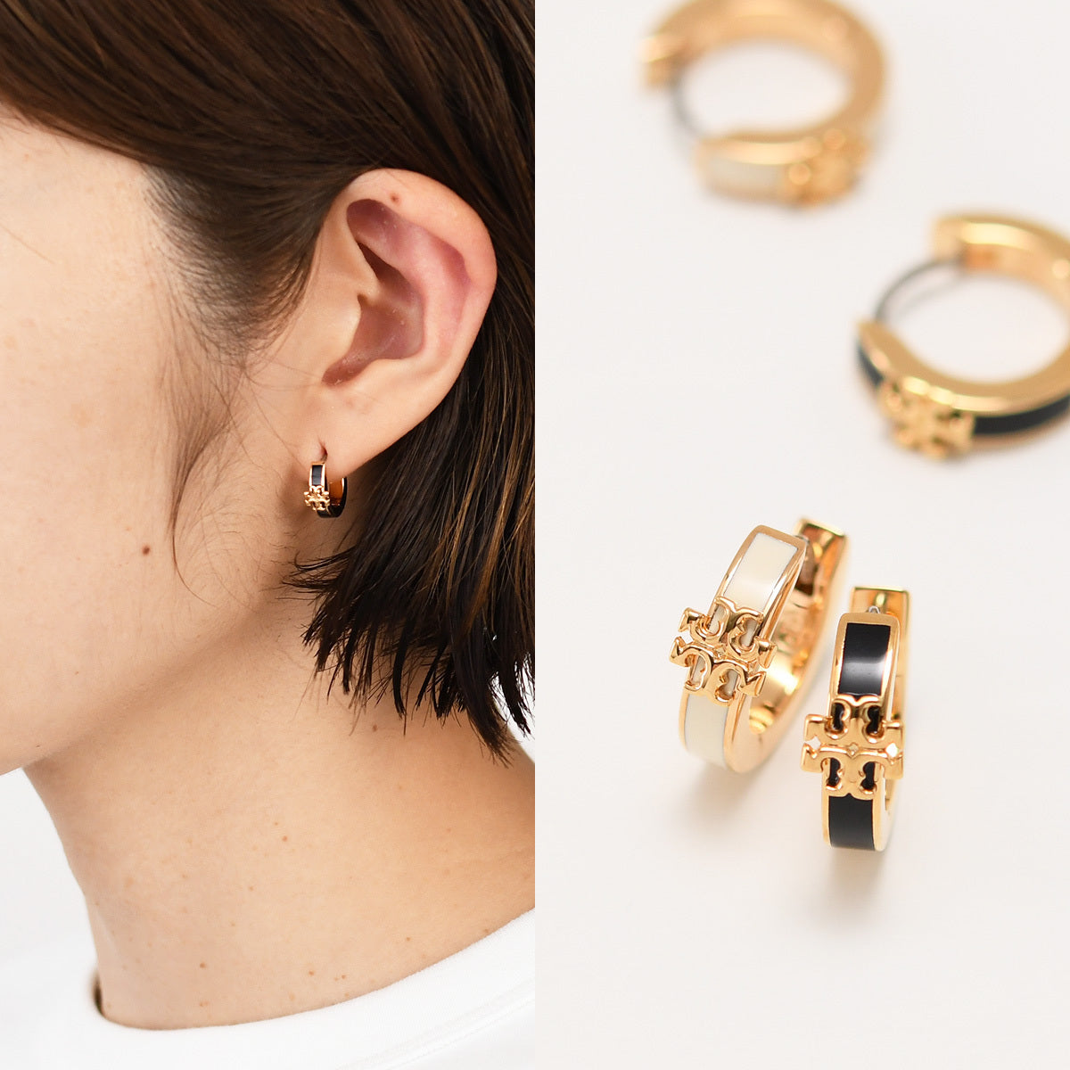 TORY BURCH キラ エナメル ハギー ピアス