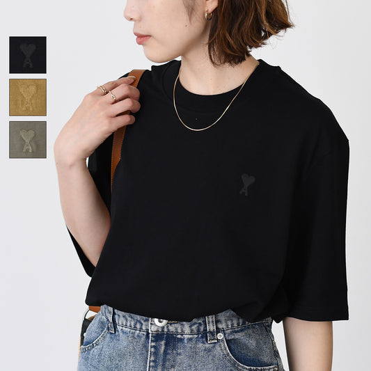 AMI PARIS AMI DE COEUR アミパリス Ami de Coeur オーガニックコットンジャージー Tシャツ ボクシーフィット