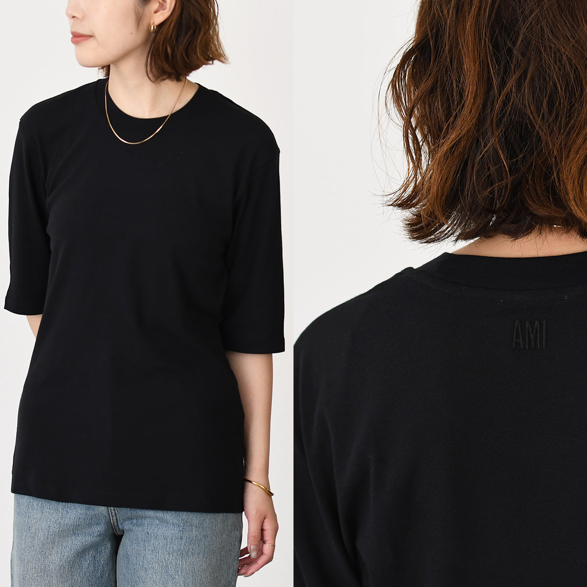 AMI PARIS AMI DE COEUR アミパリス ライトフルイドジャージー Tシャツ
