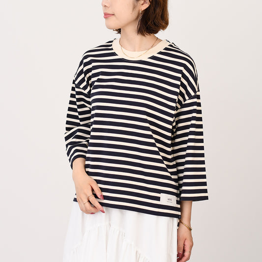AMI ALEXANDRE MATTIUSSI AMI DE COEUR Ami Paris Recycled Cotton Loose Striped T-Shirt 