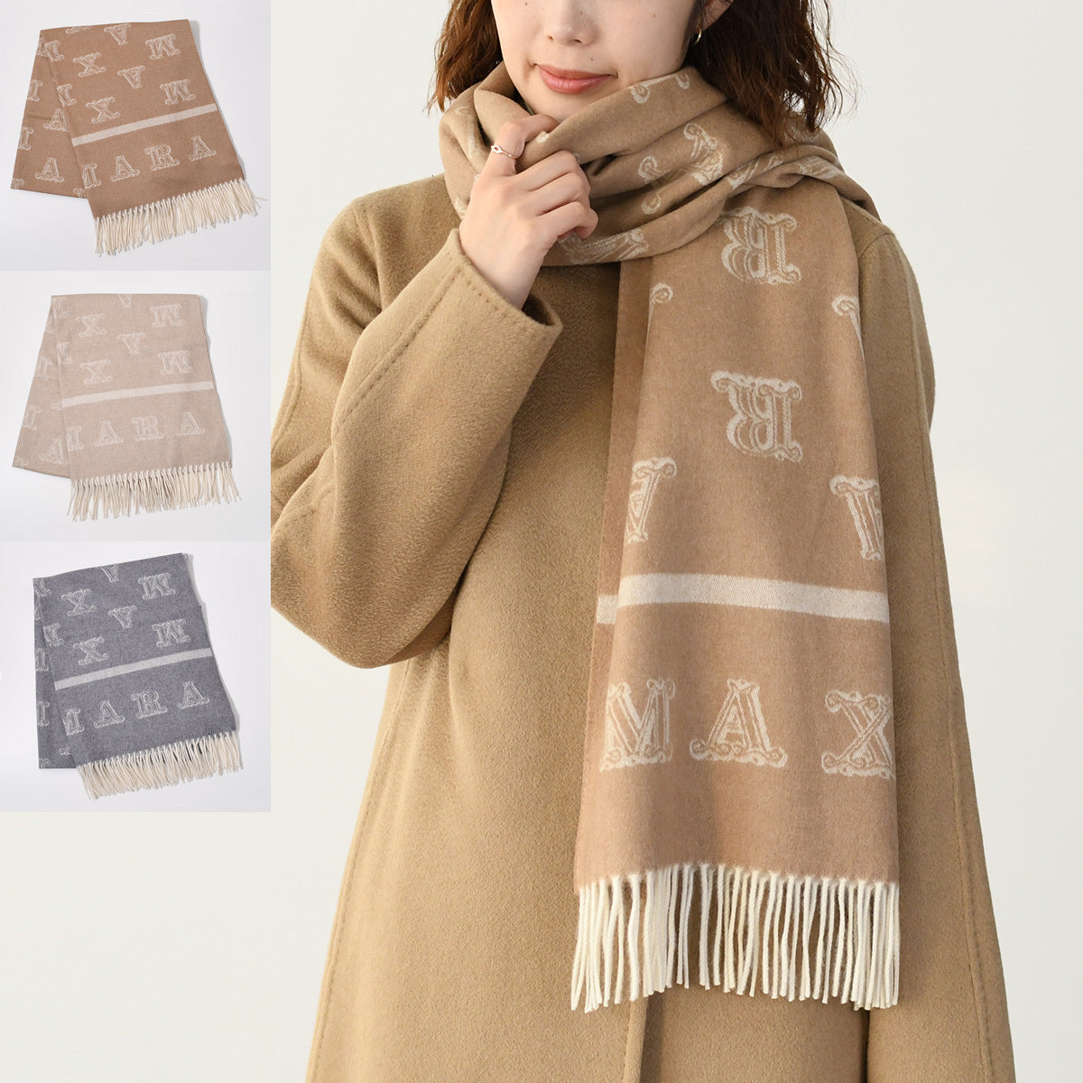 Max Mara WSKLAUSE クラウス ピュア カシミヤ ジャカード ストール