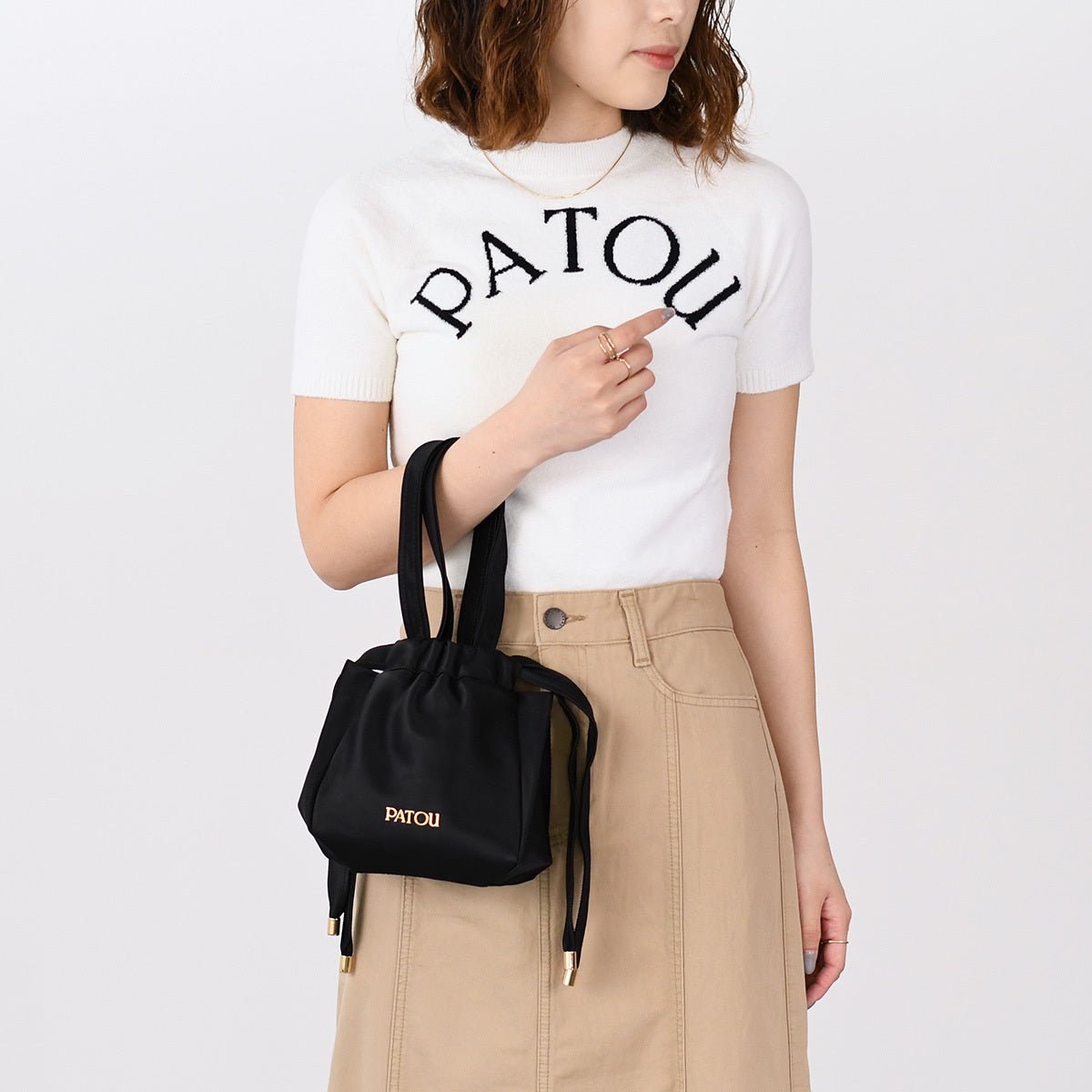 PATOU リサイクルサテン イブニングポーチ
