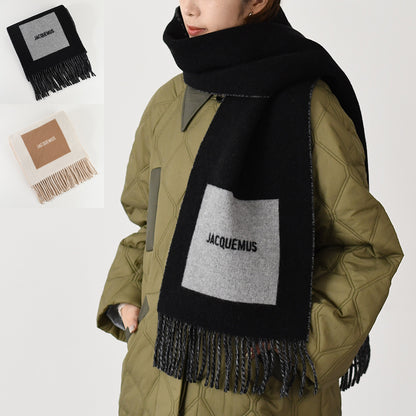 JACQUEMUS L'ECHARPE ROND CARRE Wool scarf 