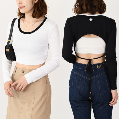 PATOU オープンバック クロップドTシャツ
