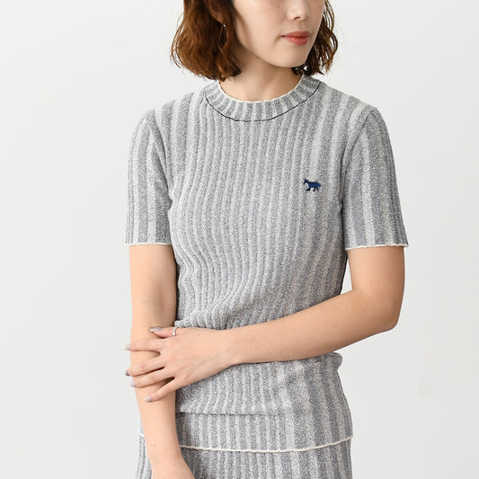 MAISON KITSUNE ベイビーフォックス パッチ リブ トップス