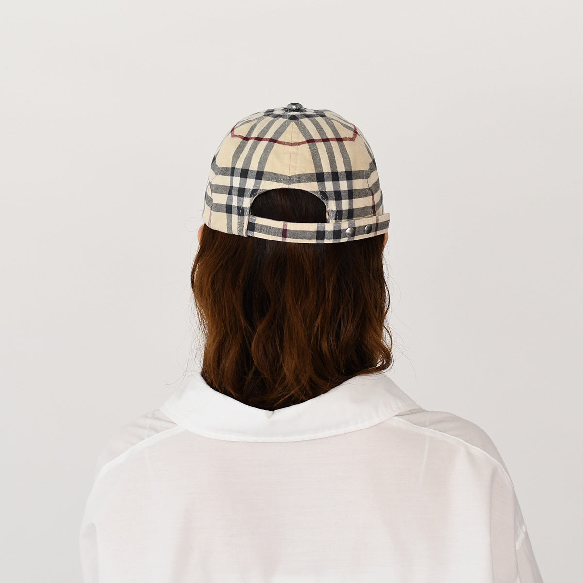 BURBERRY 체크 코튼 베이스볼 캡 