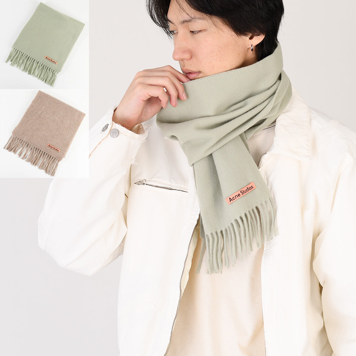 ACNE STUDIOS フリンジウールスカーフ - スキニー