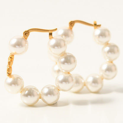 TORY BURCH Kira Pearl Hoop Earrings 