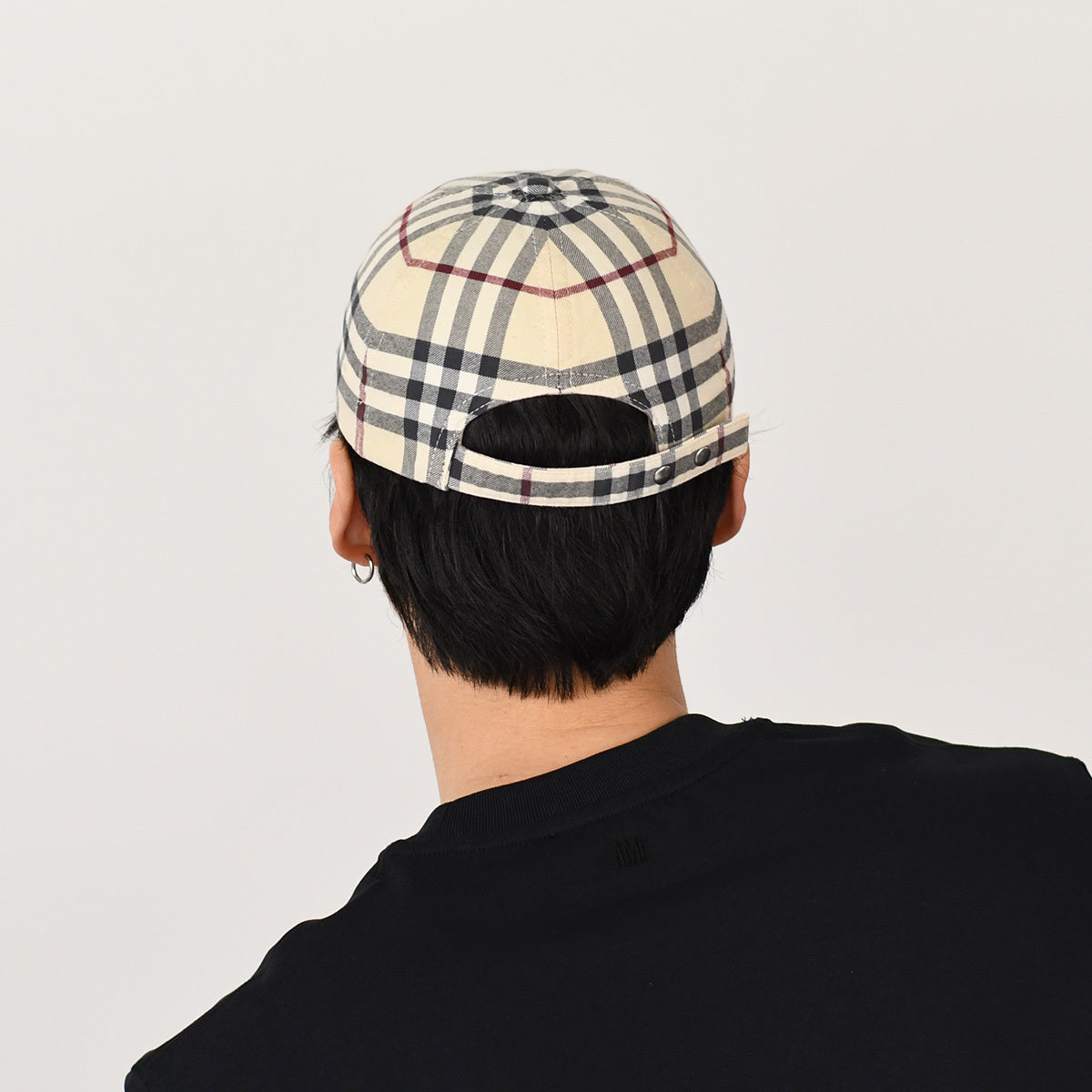BURBERRY 체크 코튼 베이스볼 캡 