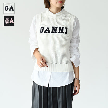 GANNI COTTON ROPE VEST