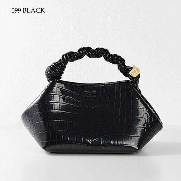 GANNI CROCO PATENT BOU BAG 