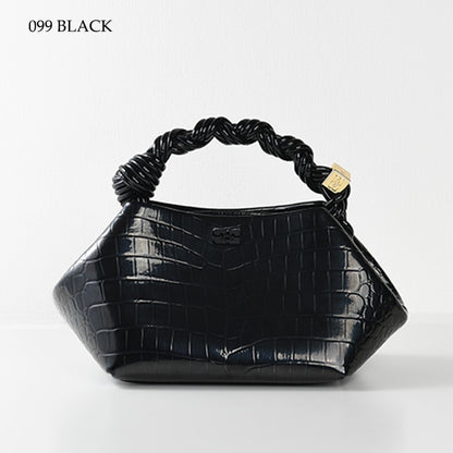 GANNI CROCO PATENT BOU BAG 