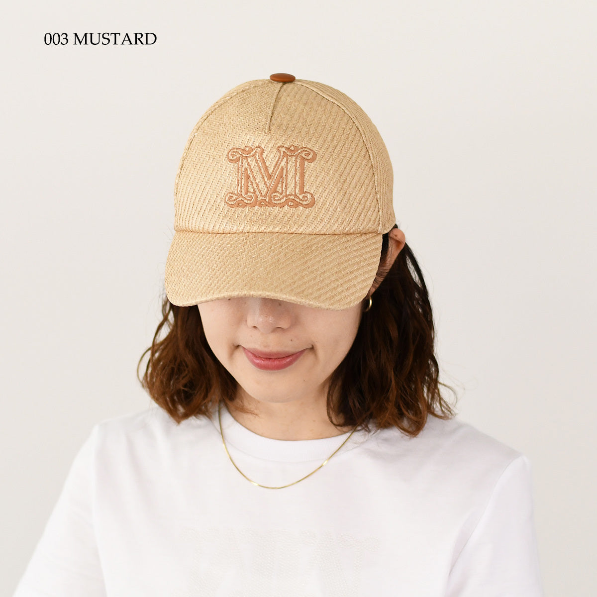 Max Mara JEZ 라피아 베이스볼 캡 