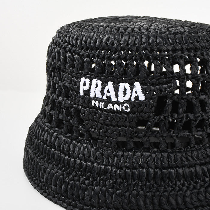 PRADA 우븐 패브릭 버킷 모자 